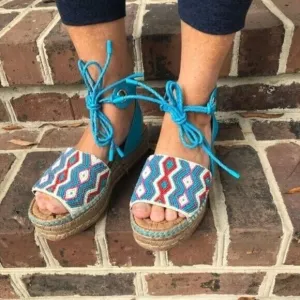 Sam Edelman Neera Platform Beaded Espadrille Flatform Sandals Women's 11