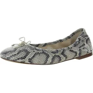 Sam Edelman Womens Felicia Gray Leather Round Toe Slip On Ballet Flats New