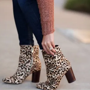 Sam Edelman Corra Leopard Booties Size 8.5 B82