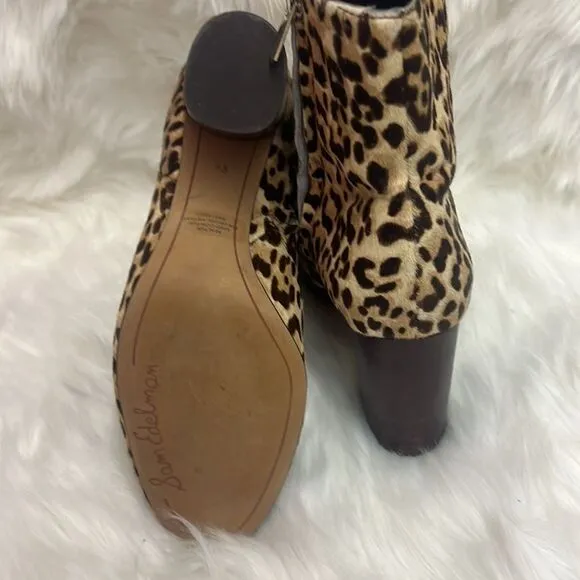 Sam Edelman Corra Leopard Booties Size 8.5 B82