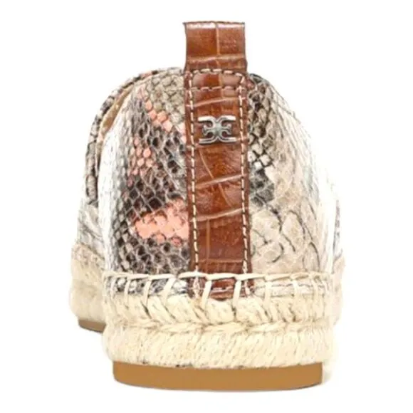 Sam Edelman Kesia Espadrille Flats Women's Snake Skin, Multi Size 6 NEW 40% off