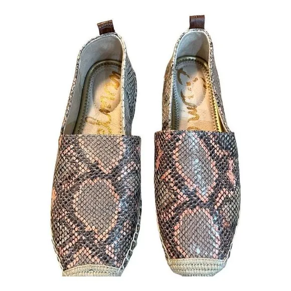 Sam Edelman Kesia Espadrille Flats Women's Snake Skin, Multi Size 6 NEW 40% off