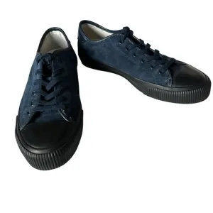 SANDRO BLUE LEATHER TRIMMED SUEDE SNEAKERS SIZE 43