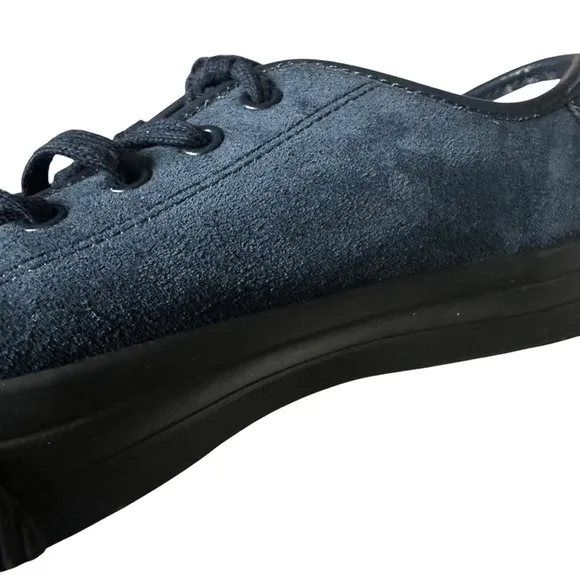 SANDRO BLUE LEATHER TRIMMED SUEDE SNEAKERS SIZE 43
