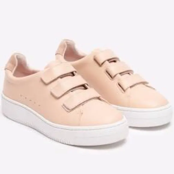SANDRO PARIS NWT LT PINK LEATHER SNEAKERS SZ US 6
