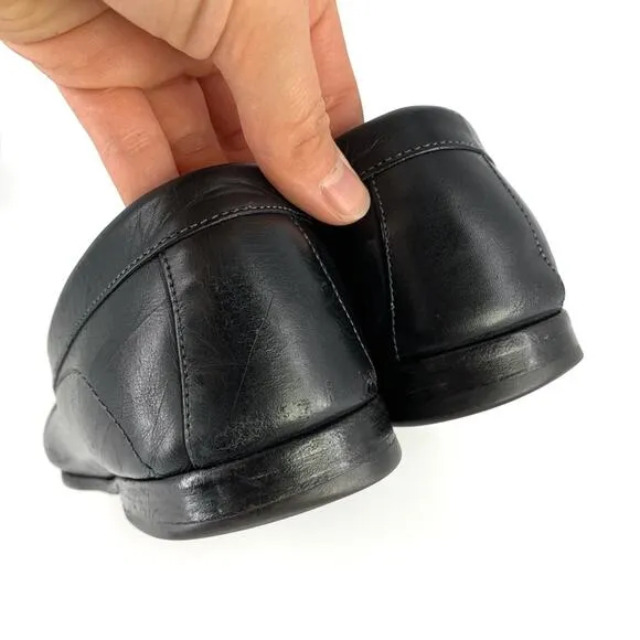 SANTONI Horse Bit Loafer Moccasin Black Leather 9 D