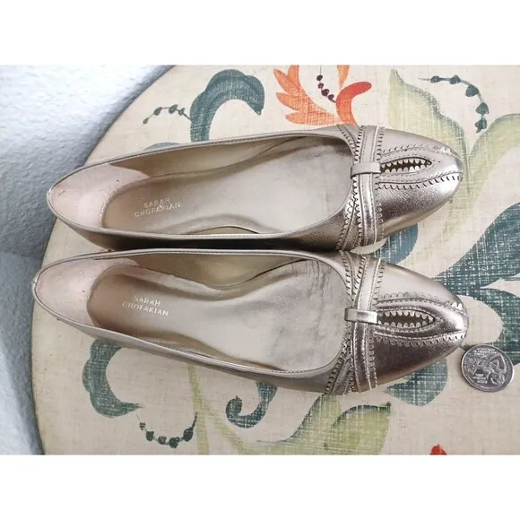 Sarah Chofakian Gold metallic flats EUR 37 UK 4.5 US 6.5