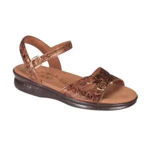 SAS Duo Five Quarter Strap Bronze Crackle Sandals Women's Size 10.5 Narrow
