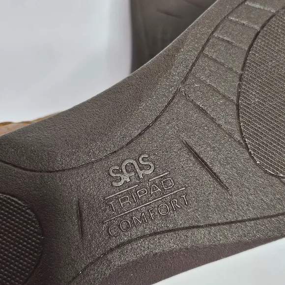 SAS Duo Five Quarter Strap Bronze Crackle Sandals Women's Size 10.5 Narrow