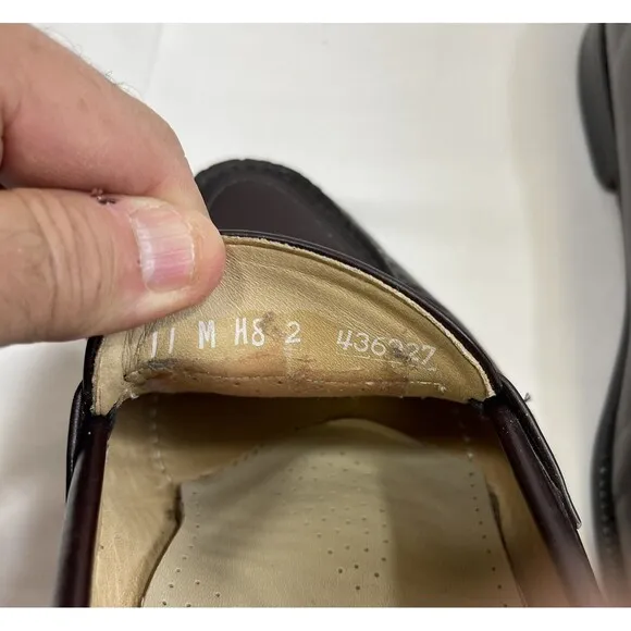 SAS Leather Penny Loafers Men's 11 Brown Pinch Apron Round Toe Slip On Shoes