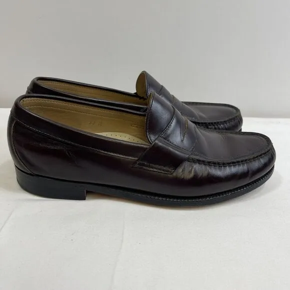 SAS Leather Penny Loafers Men's 11 Brown Pinch Apron Round Toe Slip On Shoes