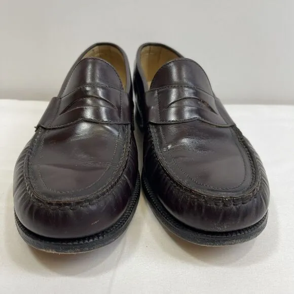 SAS Leather Penny Loafers Men's 11 Brown Pinch Apron Round Toe Slip On Shoes