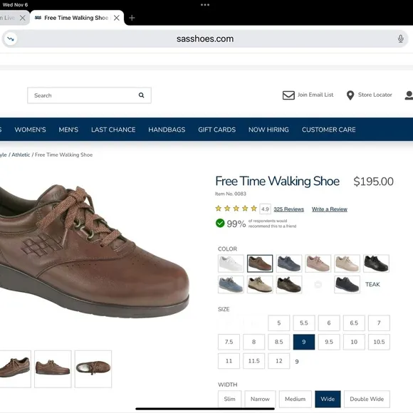 SAS Teak Freetime Leather Lace Up Comfort Walking Shoes Loafers Womens Size 11.5