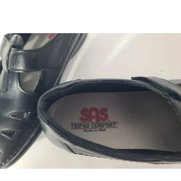 SAS Womens Black Leather Tripad Comfort Roamer Slip On Loafers US 11M