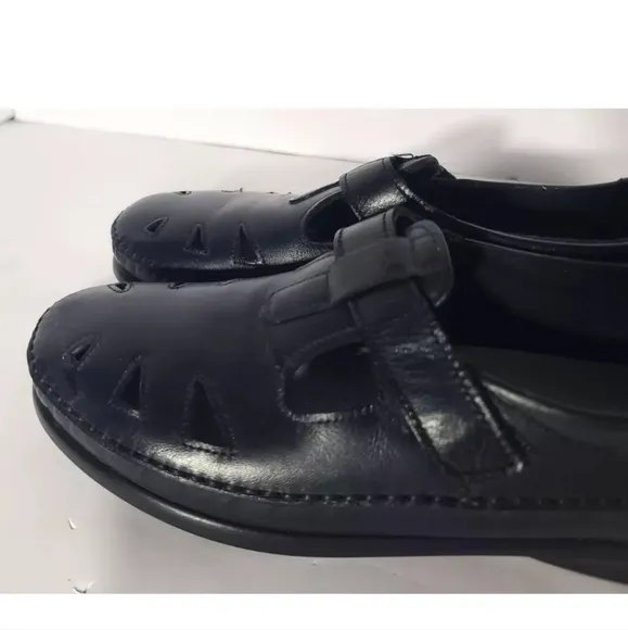 SAS Womens Black Leather Tripad Comfort Roamer Slip On Loafers US 11M
