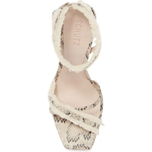 🆕{SCHUTZ} Brook Snakeskin Fringed Sandals