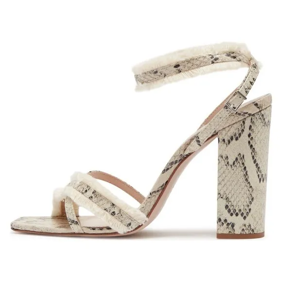 🆕{SCHUTZ} Brook Snakeskin Fringed Sandals