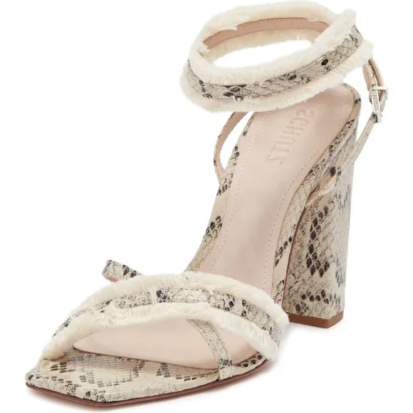 🆕{SCHUTZ} Brook Snakeskin Fringed Sandals