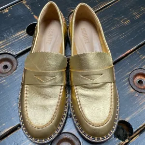 SCHUTZ Christie Metallic Penny Loafers - 8.5