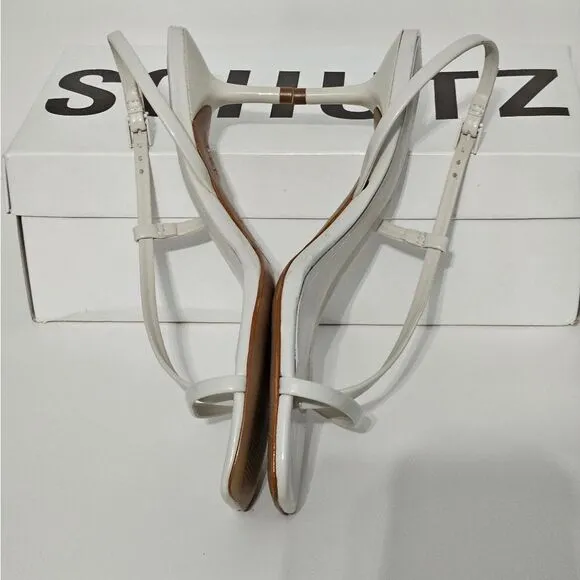 Schutz, Heloise, strappy mid heel sandals. Bone color, Size 8