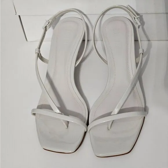 Schutz, Heloise, strappy mid heel sandals. Bone color, Size 8