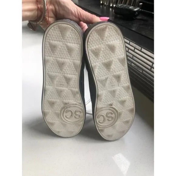 SCHUTZ Silver Glitter Chayton Sneakers Size 7.5