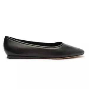 SCHUTZ Vanessa Leather Ballet Flat Black Minimalist Capsule Wardrobe Smooth 8B