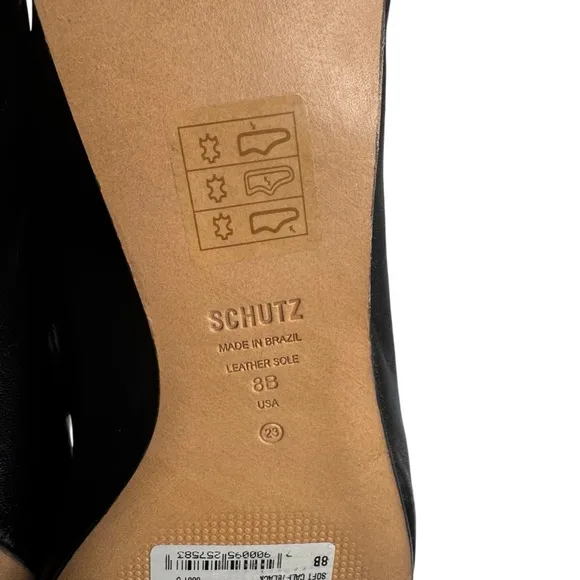 SCHUTZ Vanessa Leather Ballet Flat Black Minimalist Capsule Wardrobe Smooth 8B