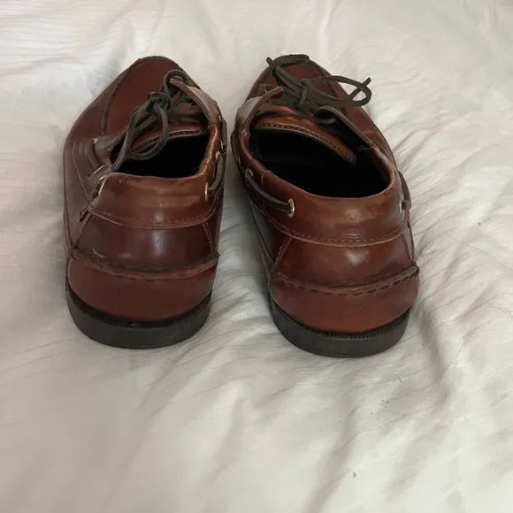 Sebago Brown Leather Boat Shoes Mens 11.5 WW Docksides Loafers Preppy Shoes