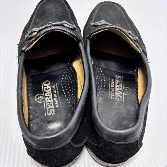 SEBAGO DOCKSIDES LOAFERS Suede Black Size 8
