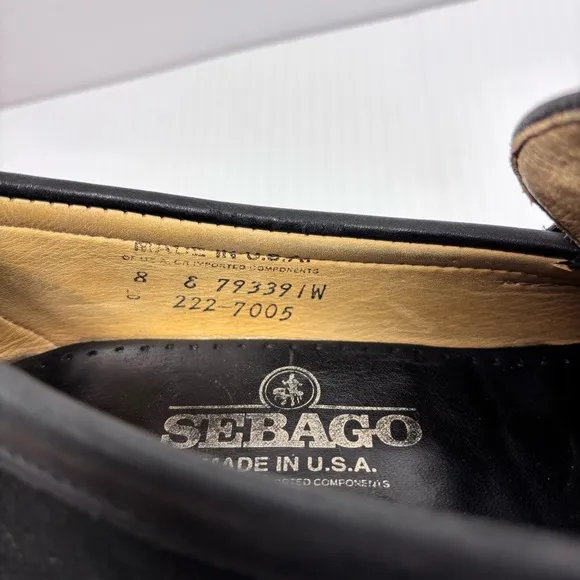 SEBAGO DOCKSIDES LOAFERS Suede Black Size 8