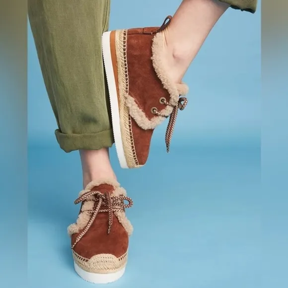 See By Chloe Shearling Espadrille Sneakers size 39 (9)