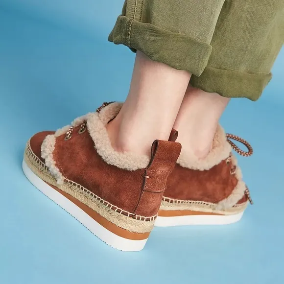 See By Chloe Shearling Espadrille Sneakers size 39 (9)
