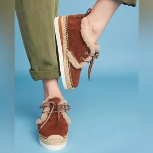 See By Chloe Shearling Espadrille Sneakers size 39 (9)