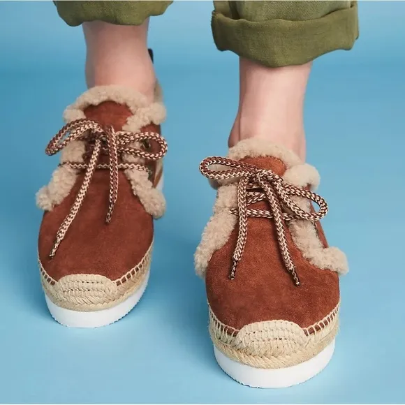 See By Chloe Shearling Espadrille Sneakers size 39 (9)