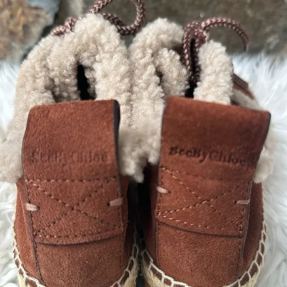 See By Chloe Shearling Espadrille Sneakers size 39 (9)
