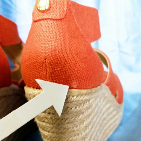 💥Send Offers💥 Michael Kors Orange Berkley Mid Wedge Sandals