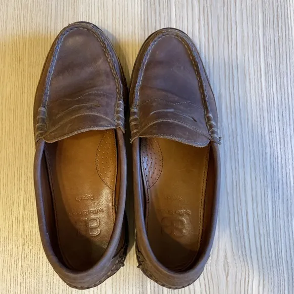 Sequoia by Allen Edmonds Penny Loafers Mens 10 D Brown Slip On Round Toe Nubuck