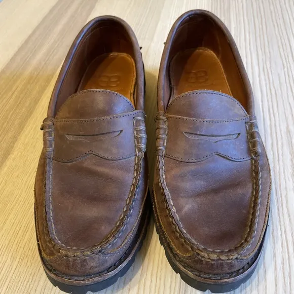 Sequoia by Allen Edmonds Penny Loafers Mens 10 D Brown Slip On Round Toe Nubuck