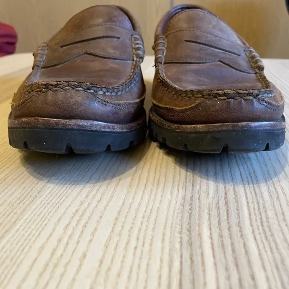 Sequoia by Allen Edmonds Penny Loafers Mens 10 D Brown Slip On Round Toe Nubuck