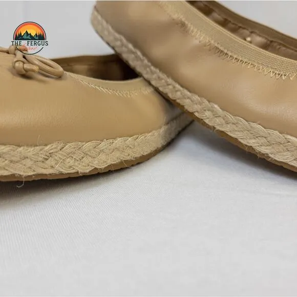 Set Of 2 Frye and Co Willow Ballet Flat Tan-Navy Espadrilles Slip On Women Sz 10