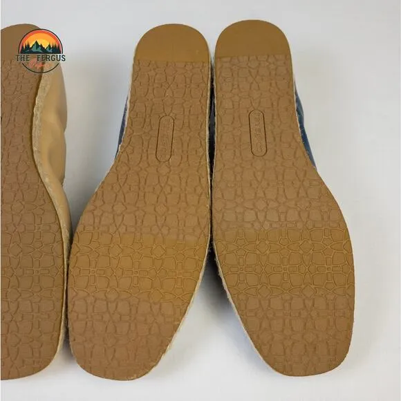 Set Of 2 Frye and Co Willow Ballet Flat Tan-Navy Espadrilles Slip On Women Sz 10