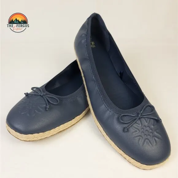 Set Of 2 Frye and Co Willow Ballet Flat Tan-Navy Espadrilles Slip On Women Sz 10