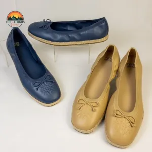 Set Of 2 Frye and Co Willow Ballet Flat Tan-Navy Espadrilles Slip On Women Sz 10