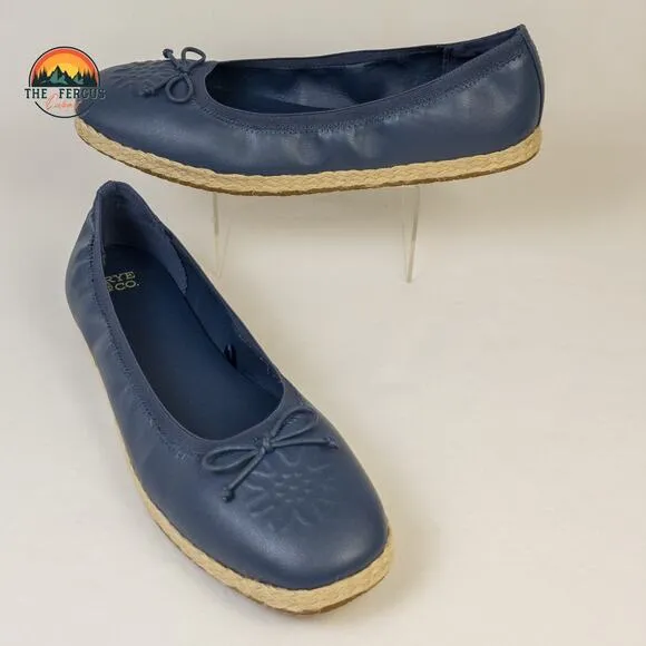 Set Of 2 Frye and Co Willow Ballet Flat Tan-Navy Espadrilles Slip On Women Sz 10
