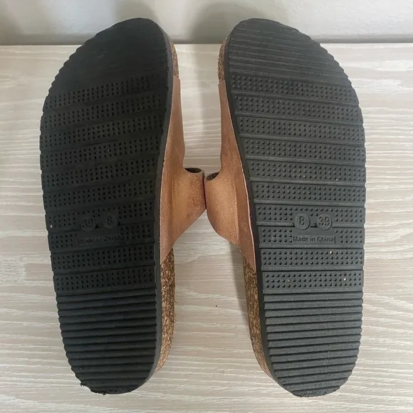 Seven Double Strap Bronze Platform Sandals Size 8