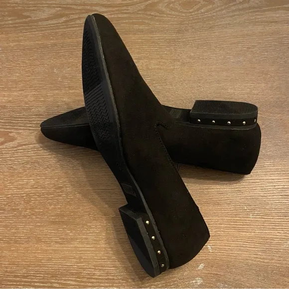 SEYCHELLES Hailey Black Studded Heel Slip On Flats