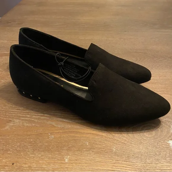 SEYCHELLES Hailey Black Studded Heel Slip On Flats