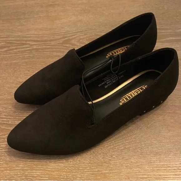 SEYCHELLES Hailey Black Studded Heel Slip On Flats