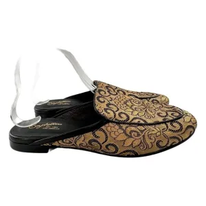 Seychelles wildernes flats size 11 gold metallic tapestry floral festival mules